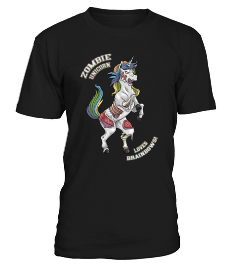 Zombie Unicorn loves Brainbows Halloween T-Shirt Unisex