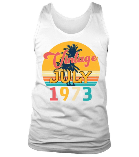 1973 July Vintage With Palm Trees Tank Top Unisex