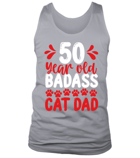 50 Year Old Cat Dad Funny Cat Father 50th Birthday Tank Top Unisex