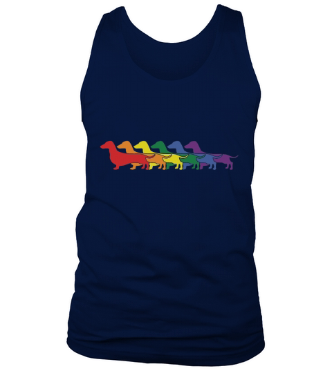 Gay Pride Rainbow Dachshunds (Shorthair) T-Shirt Tank Top Unisex
