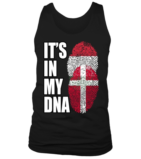 Hungarian And Danish Mix Heritage DNA Flag Tank Top Unisex