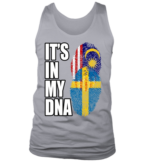 Malaysian And Swedish Mix Heritage DNA Flag Tank Top Unisex
