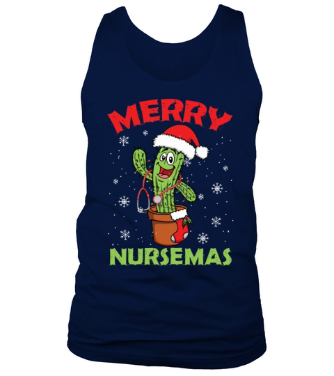 Merry Nursemas Funny Cactus Decoration Christmas Tank Top Unisex