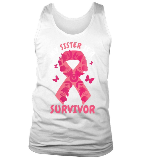 Sister Is A Survivor Pink October Breast Cancer Tank Top Unisex