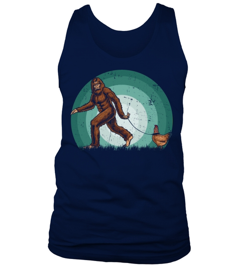 Vintage Silhouette Bigfoot Sasquatch Chicken Lover Tank Top Unisex