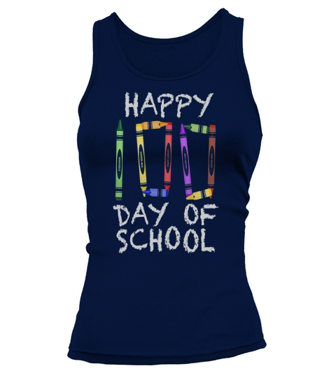 100th Day of School Shirt Crayon 100 for Teacher or Child Tank top Woman