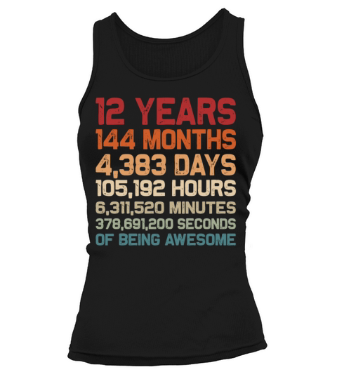 12 Years of Being Awesome Vintage 12th Birthday Tank top Woman