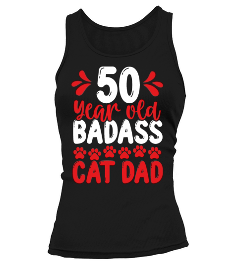 50 Year Old Cat Dad Funny Cat Father 50th Birthday Tank top Woman