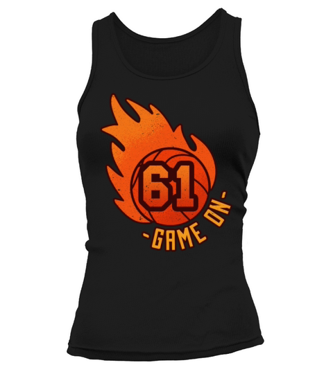 Athlete Ball Fire Game Sport Number 61 Basketball Tank top Woman