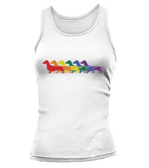 Gay Pride Rainbow Dachshunds (Shorthair) T-Shirt Tank top Woman