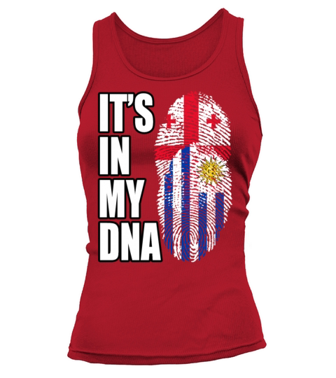 Georgian And Uruguayan Mix Heritage DNA Flag Tank top Woman