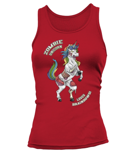 Zombie Unicorn loves Brainbows Halloween Tank top Woman