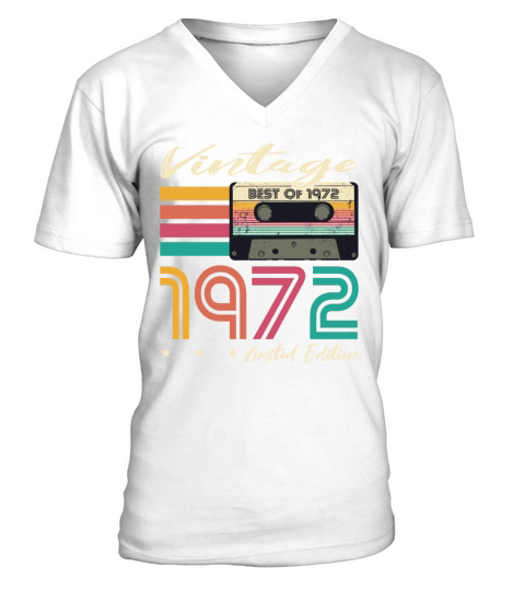 50th birthday vintage 1972 limited edition V-Neck T-shirt