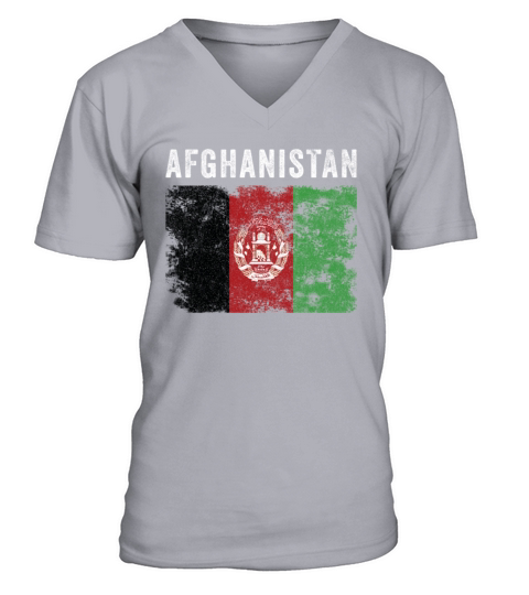 Afghanistan Flag Distressed Afghan Flag V-Neck T-shirt