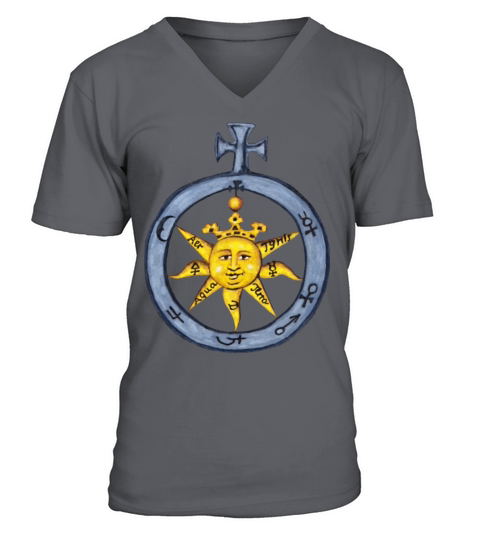 Alchemical Sun Wheel V-Neck T-shirt