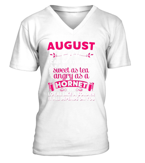 August Girl Stubborn As Mule Sweet As Tea - Unisex Long Sleeve V-Neck T-shirt