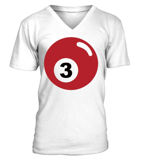 Billiard ball No 3 - red - V2 T-Shirts - Mens Premium T-Shirt V-Neck T-shirt