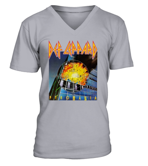 Def Leppard Pyromania 83 Hard Glam Rock Nwobhm T-Shirt V-Neck T-shirt