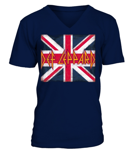 def leppard union jack V-Neck T-shirt
