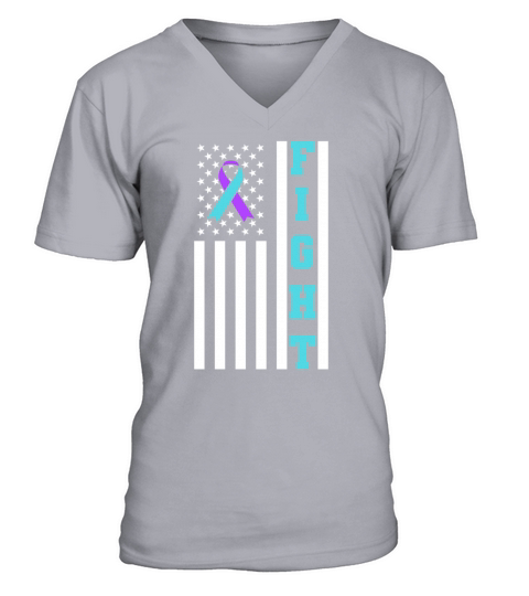 Fight Diabetes Type 1 Awareness Month American US V-Neck T-shirt