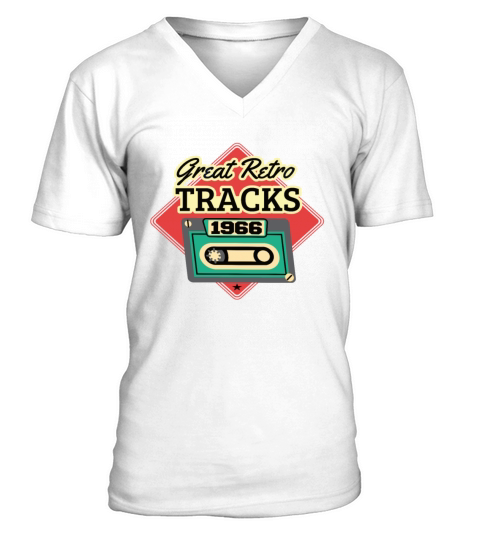Great Retro Tracks 1966 Cassette Vintage Birthday V-Neck T-shirt