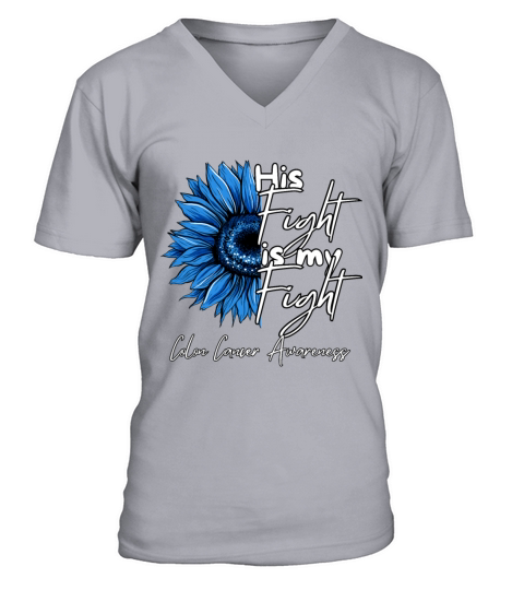 His Fight Is My Fight Sunflower Support V-Neck T-shirt