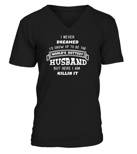 Hottest Husband Shirt Cute Funny Fathers Day Gift from Wife Black Youth V-Neck T-shirt