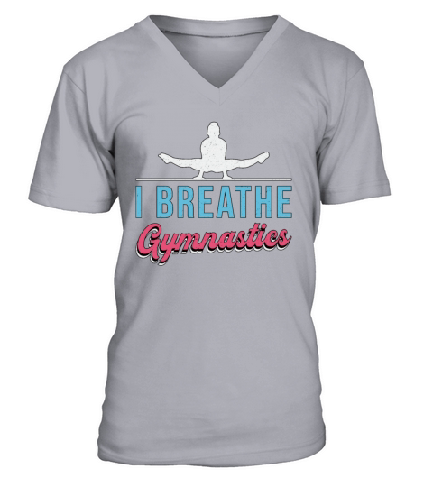 I Breathe Gymnastics Acrobat Bars Beam Gymnast V-Neck T-shirt