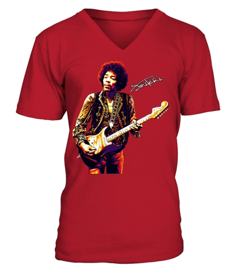 Jimi Hendrix Signauture V-Neck T-shirt