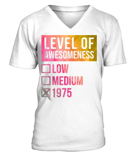 Level Of Awesomeness 1975 V-Neck T-shirt