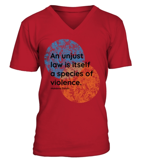 Mahatma Gandhi Law Violence Quotes V-Neck T-shirt