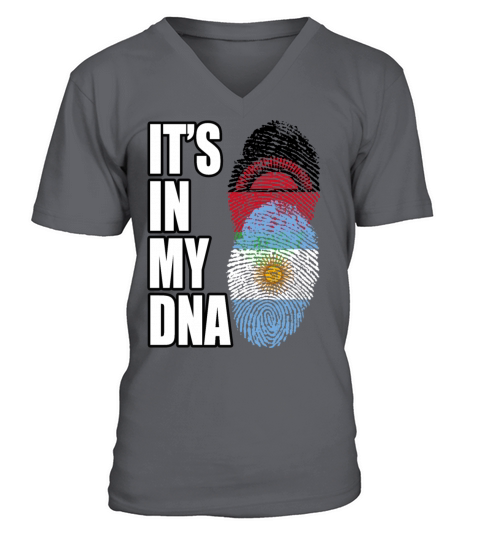 Malawian And Argentinian Mix Heritage DNA Flag V-Neck T-shirt