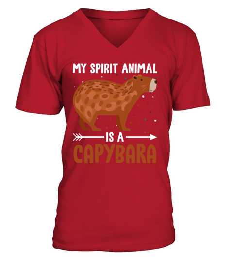 My Spirit Animal Is a Capybara Funny Cavies Rodent V-Neck T-shirt