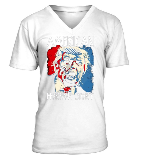 Nettes lustiges Halloween-Antitrumpf-Horror-Geschichten-Amerika hasste Typhemd V-Neck T-shirt