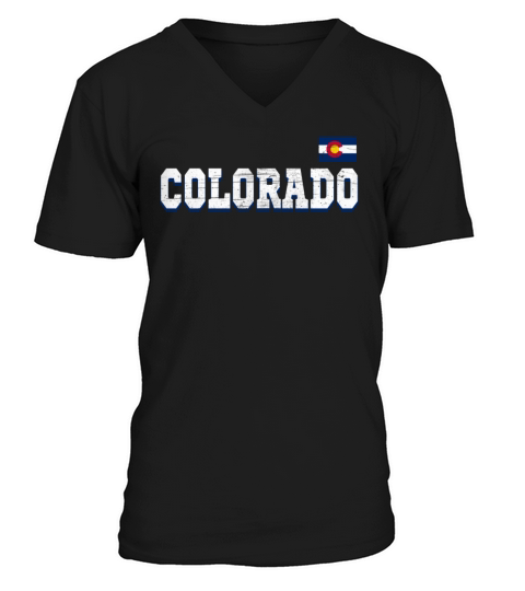 State Name America State Flag Colorado V-Neck T-shirt