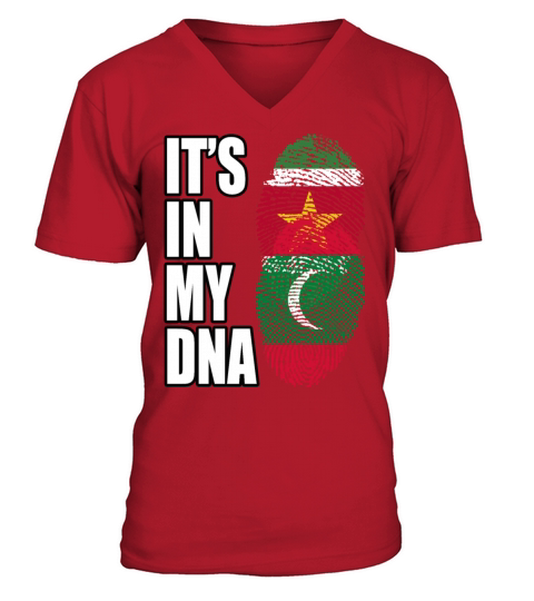 Surinamese And Maldivian Vintage Heritage DNA Flag V-Neck T-shirt
