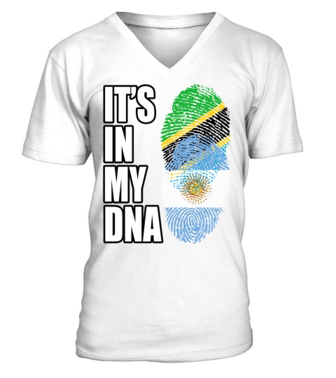 Tanzanian And Argentinian Vintage Heritage DNA Fla V-Neck T-shirt