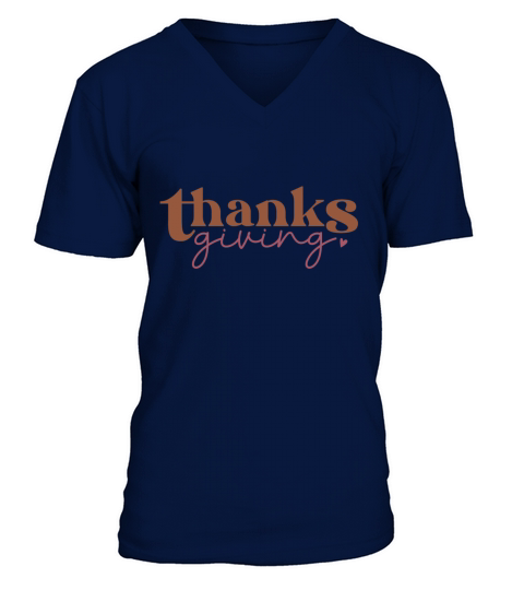 Thanksgiving Grateful Thankful Vintage V-Neck T-shirt