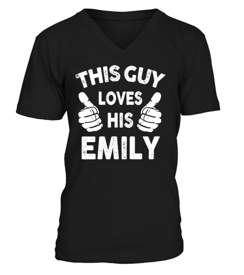 This Guy Loves His Emily Shirt V-Neck T-shirt