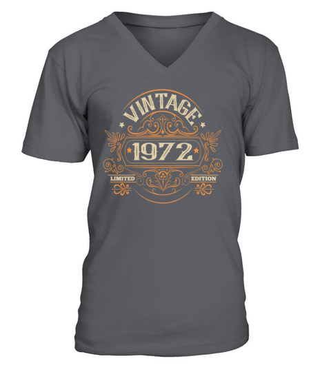 Vintage 1972 Birthday Limited Edition Funny V-Neck T-shirt