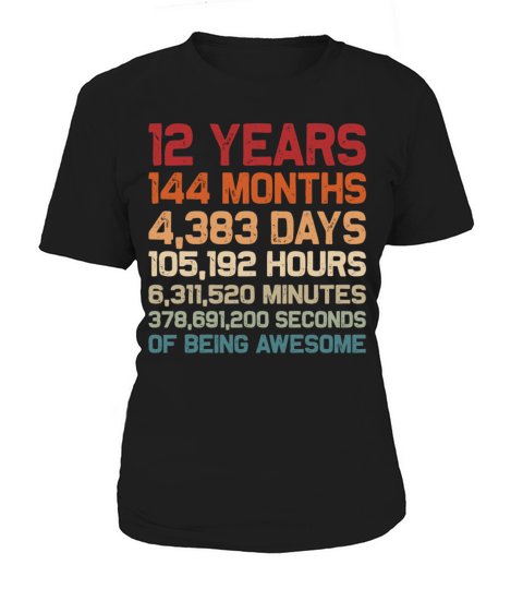 12 Years of Being Awesome Vintage 12th Birthday Women's T-Shirt