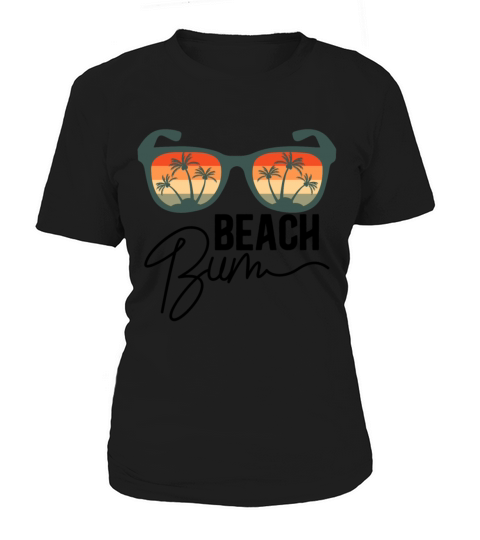 Beach Bum Vintage Sunset Sunglasses Palm Trees Women's T-Shirt