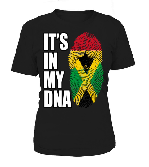 Ghanaian And Jamaican Mix Heritage DNA Flag Women's T-Shirt