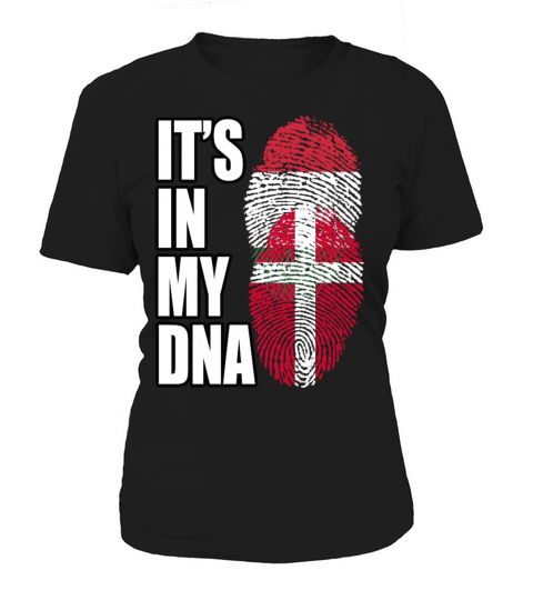 Hungarian And Danish Mix Heritage DNA Flag Women's T-Shirt