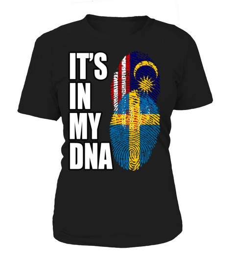 Malaysian And Swedish Mix Heritage DNA Flag Women's T-Shirt
