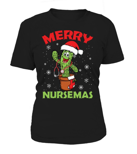 Merry Nursemas Funny Cactus Decoration Christmas Women's T-Shirt