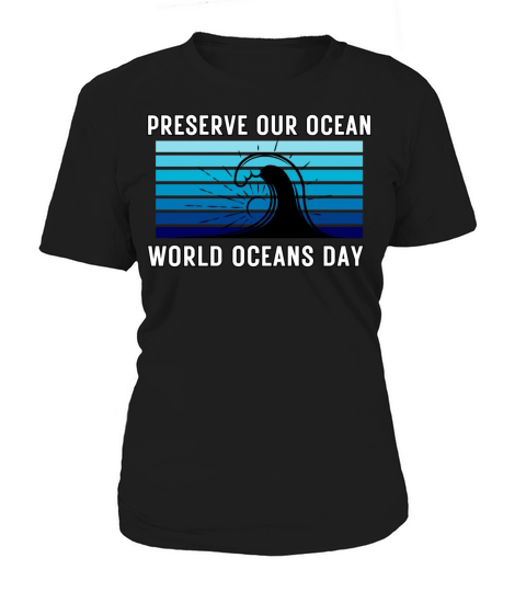 Retro Vintage World Oceans Day Preserve Our Ocean Women's T-Shirt