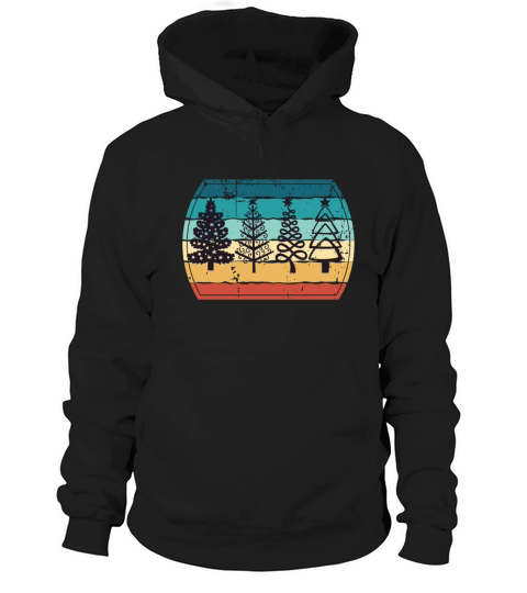 Christmas Abstract Tree Vintage Sunset Hoodie Unisex