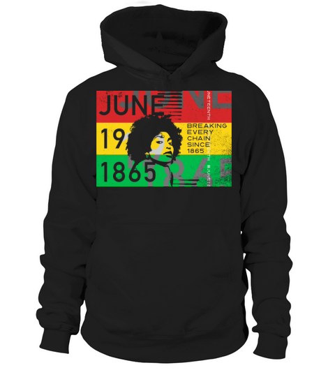 June 19 Stripes Color Black Juneteenth Vintage Hoodie Unisex
