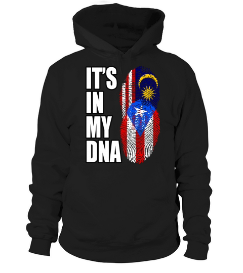 Malaysian And Puerto Rican Mix Heritage DNA Flag Hoodie Unisex